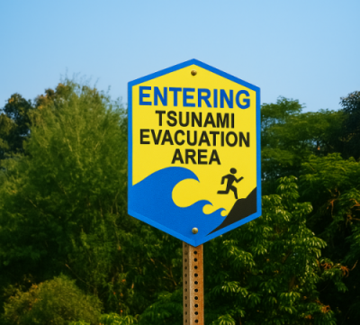 Cassowary warning sign on a road